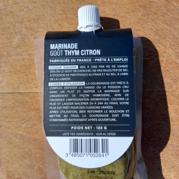 Marinade thym miel verso